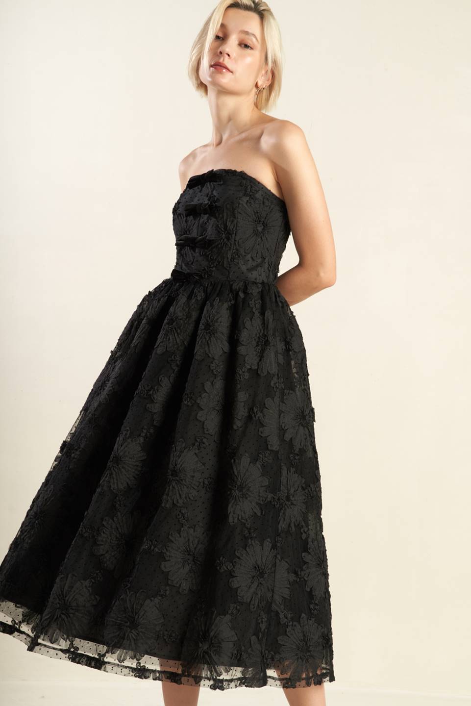 CONFIDENCE GAME LACE MIDI DRESS Flying Tomato